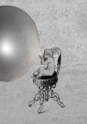 Pietro Bartoli,  Amalthea & Zeus (engraving from Wonders of Ancient Rome, 1693)