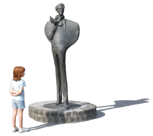 Sligo-Statue_de_Yeats_devant_la_Bank_of_Ulster